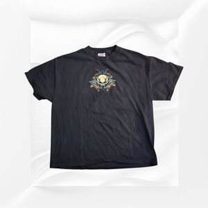 Black Short Sleeve Tee with Graphic Design